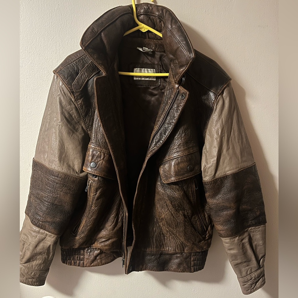 Vintage Rare 90s Rage Color-block Leather Jacket ~Men’s size 40 Medium~Euc!